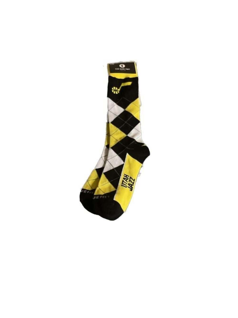 For Bare Feet Utah Jazz Argyle Remix Crew Socks